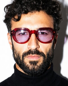 Lunettes de soleil pantos PAWA Kotarou Carmine rouge translucide
