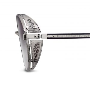 monture homme solaire Matsuda M3137 titane coque argent noire