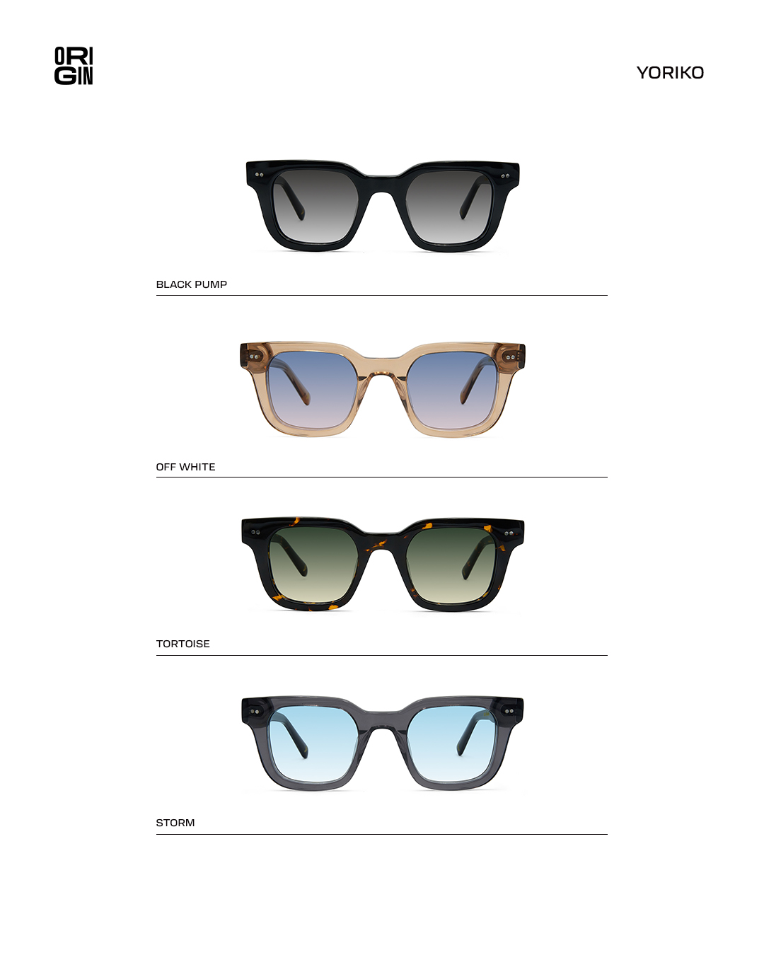 les differentes déclinaisons de la Yoriko disponible chez the house of eyewear