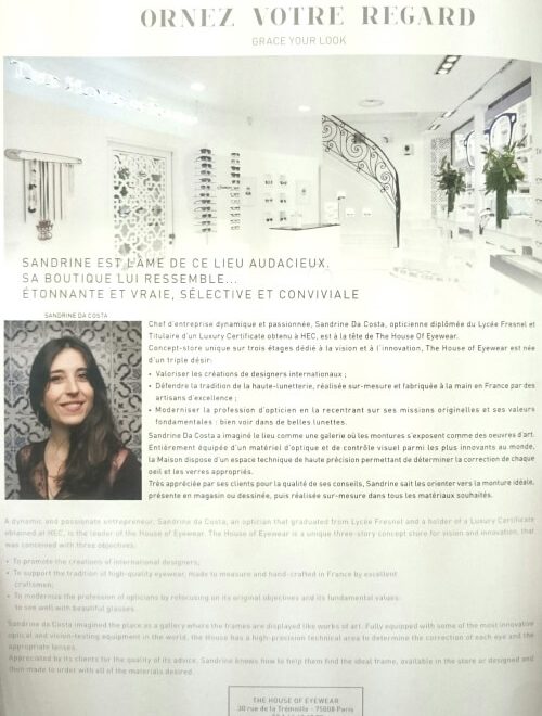 House of eyewear - presse Best of Paris