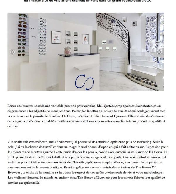House of eyewear - presse Marie Claire
