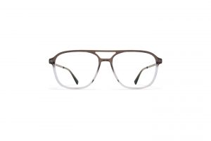 monture optique homme femme mykita gylfi grande pilote combine marron bicolore branche titane