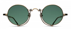 monture solaire homme Matsuda M10601H vintage metal titane ronde bronze verre vert
