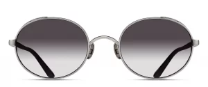 monture solaire homme matsuda M3137 vintage ovale metal titane silver verres gris degradé