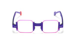 monture optique homme femme Sabine Be petite carré combiné rose violet Be Square