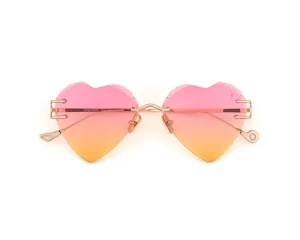 monture lunette créateur acapulco eyepetizer coeur orange rose doré métal originale solaire