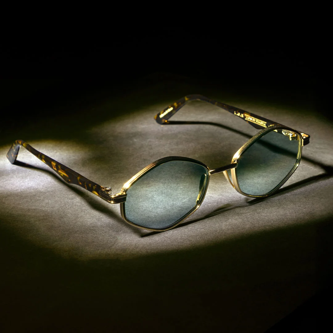 monture solaire homme femme LGR lions of ethiopia tigray gold ecaille verres bleu