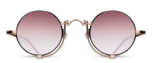 monture solaire homme femme matsuda heritage ronde fine titane rose gold black verres rose