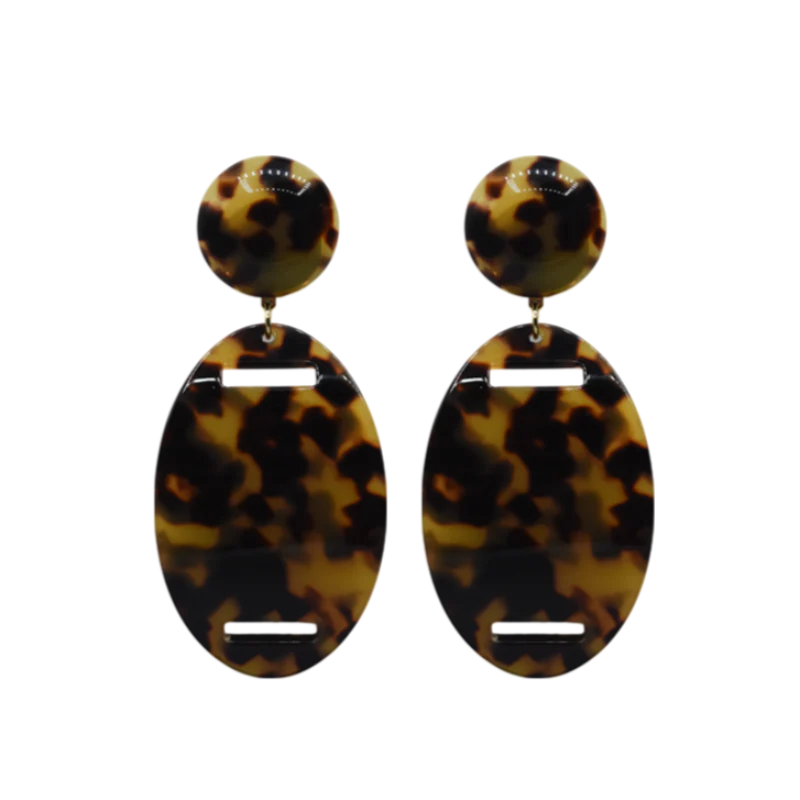 Boucles d’oreilles Inaya Francine Bramli écaille résine forme ovale design