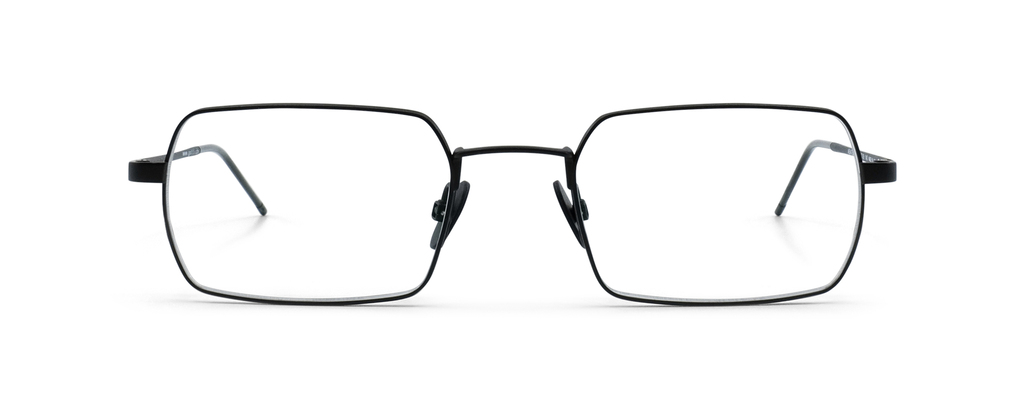 Lunettes rectangulaires Gotti Abate BLKM noir mat en titane vue de face chez The House of Eyewear rue de Rivoli Paris 1er