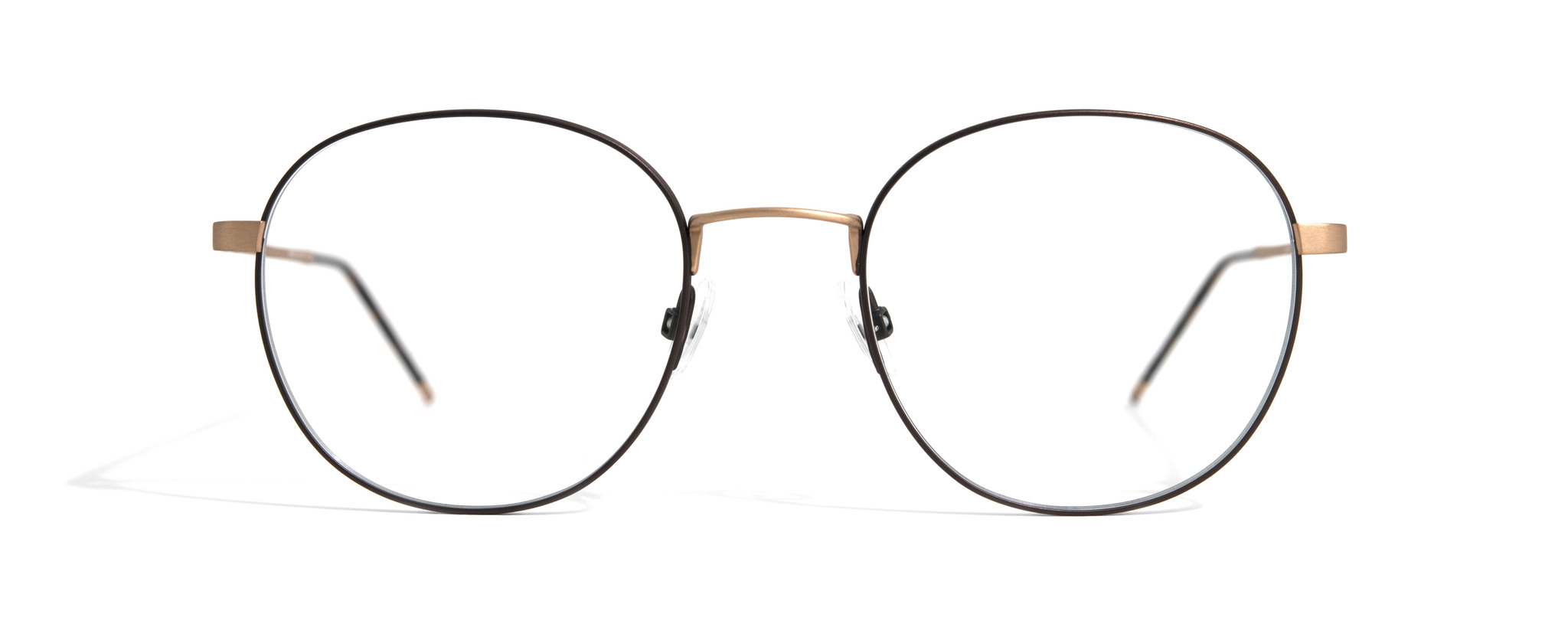 Lunettes Gotti Arik GB-BR brun et or rose vue de face chez The House of Eyewear opticien créateur Paris 1er