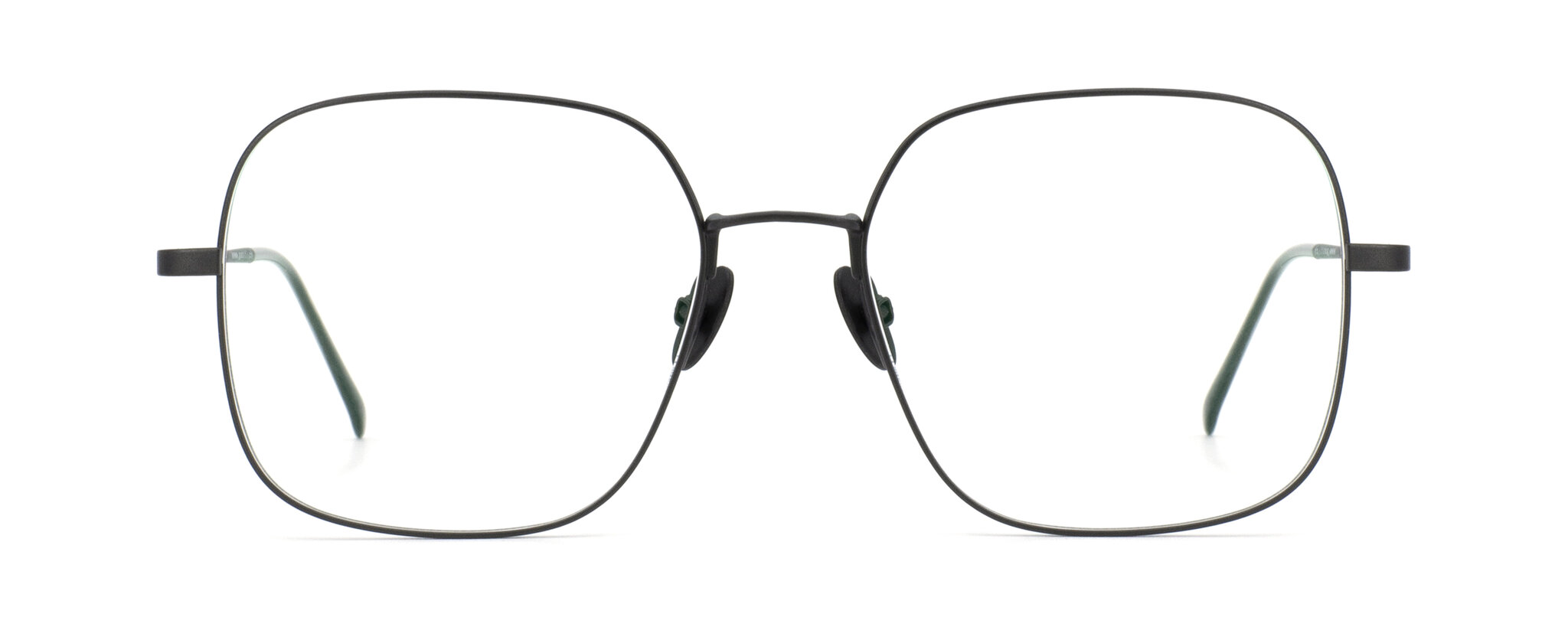 Lunettes carrées Gotti Ayele BLKM noir mat en titane vue de face chez The House of Eyewear rue de Rivoli Paris 1e