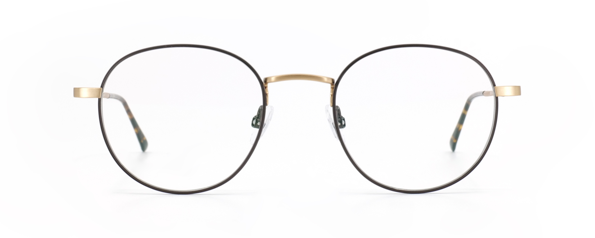 Lunettes Gotti Devito GB-BR brun et or en titane vue de face chez The House of Eyewear rue de Rivoli Paris 1er