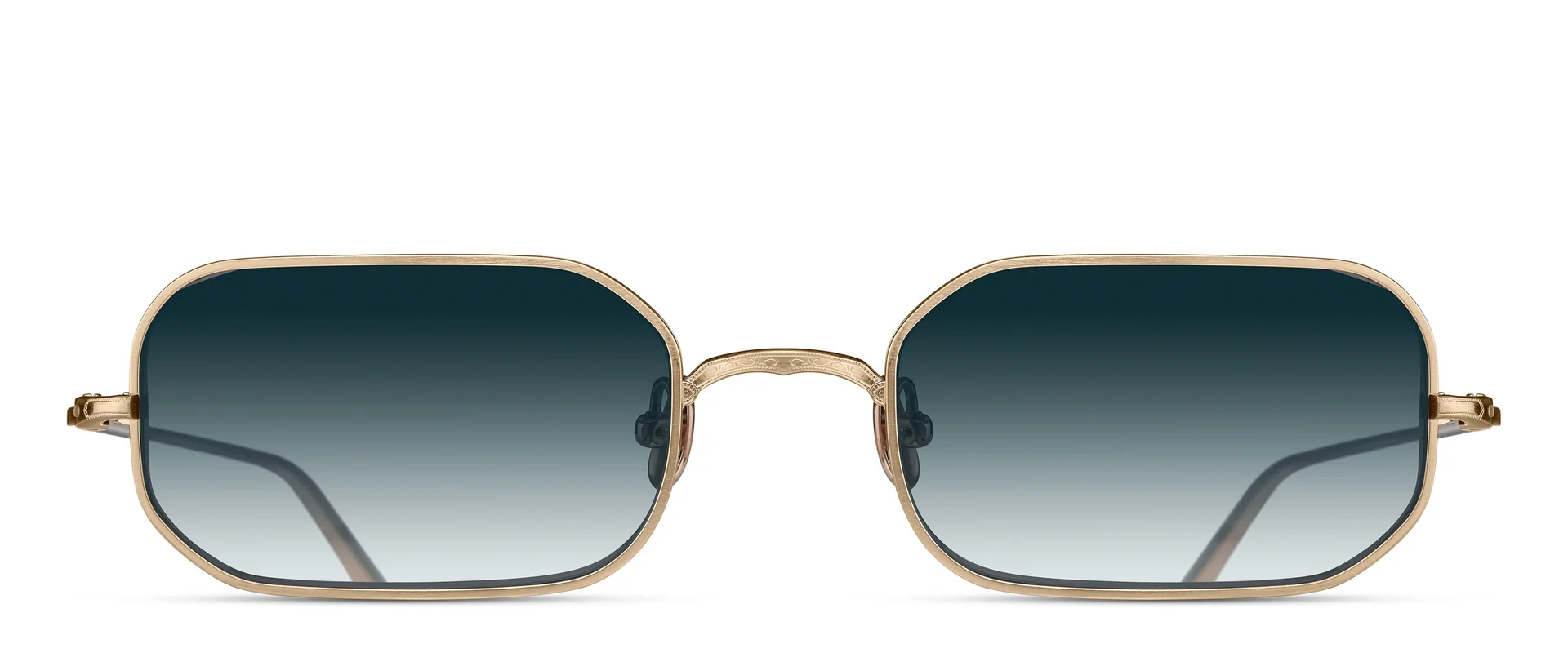 Lunettes de soleil Matsuda M3163 or avec verres bleu dégradé vue de face chez The House of Eyewear opticien Paris 1er