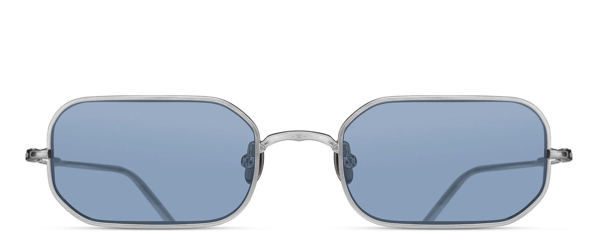 Lunettes de soleil Matsuda M3163 SG BS argent avec verres bleu clair vue de face chez The House of Eyewear opticien Paris 1er