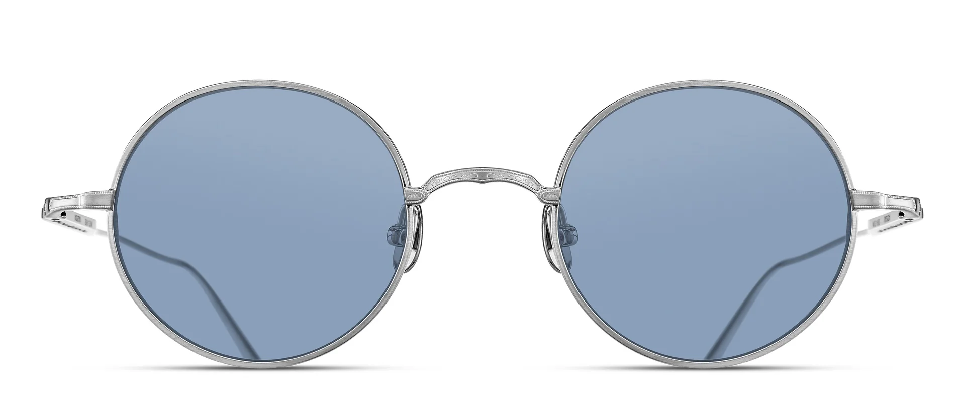 Lunettes de soleil Matsuda M3168 BS argent avec verres bleu clair vue de face chez The House of Eyewear opticien Paris 1er