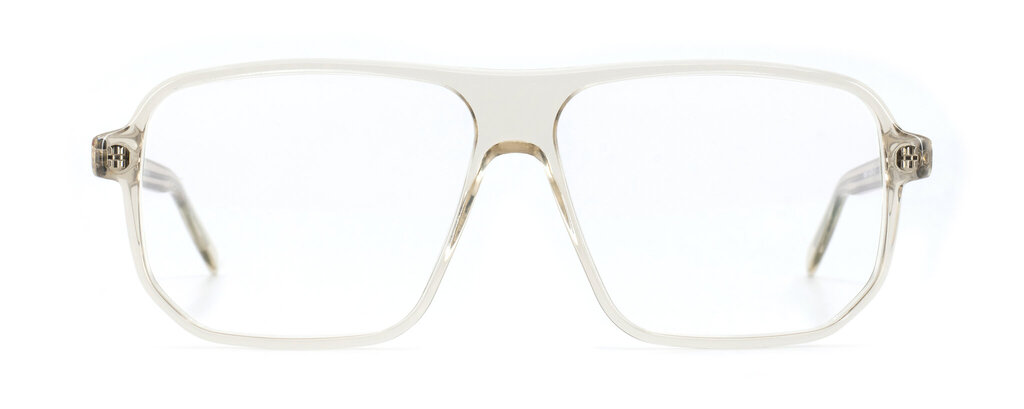 Lunettes de vue rectangulaires aviateur Götti Switzerland Spence CBR cristal transparent vue de face – Opticien Paris 1er