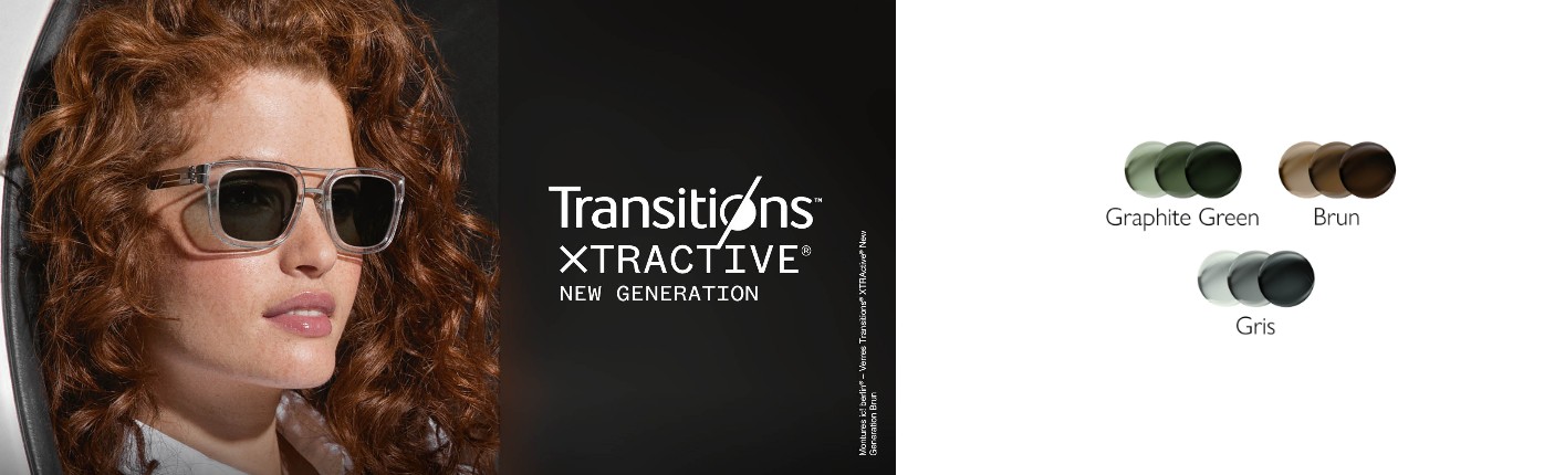 Les couleurs des verres Transitions® XTRActive® Les verres photochromiques Transitions® XTRActive® sont disponibles en plusieurs teintes chez The House of Eyewear, spécialiste des verres Transitions® à Paris