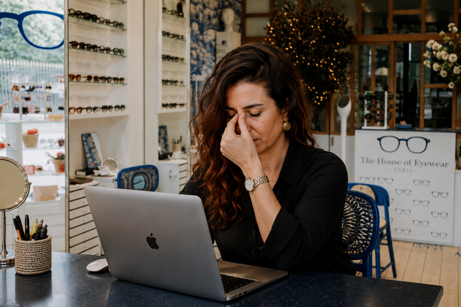 Fatigue visuelle devant un ordinateur, signe pouvant inviter à contrôler sa vue à Paris 1er
