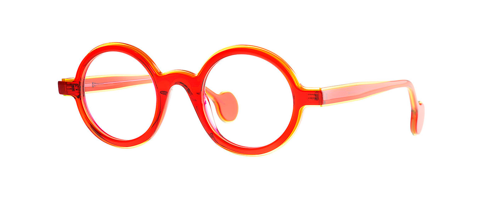 Lunettes Theo Loctite rouge et jaune transparent
