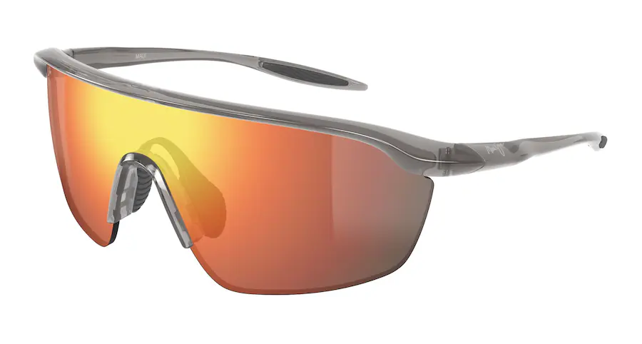 Lunettes masque Maui Jim Miona AF gris opale avec verre miroir Hawaii Lava – The House of Eyewear Paris