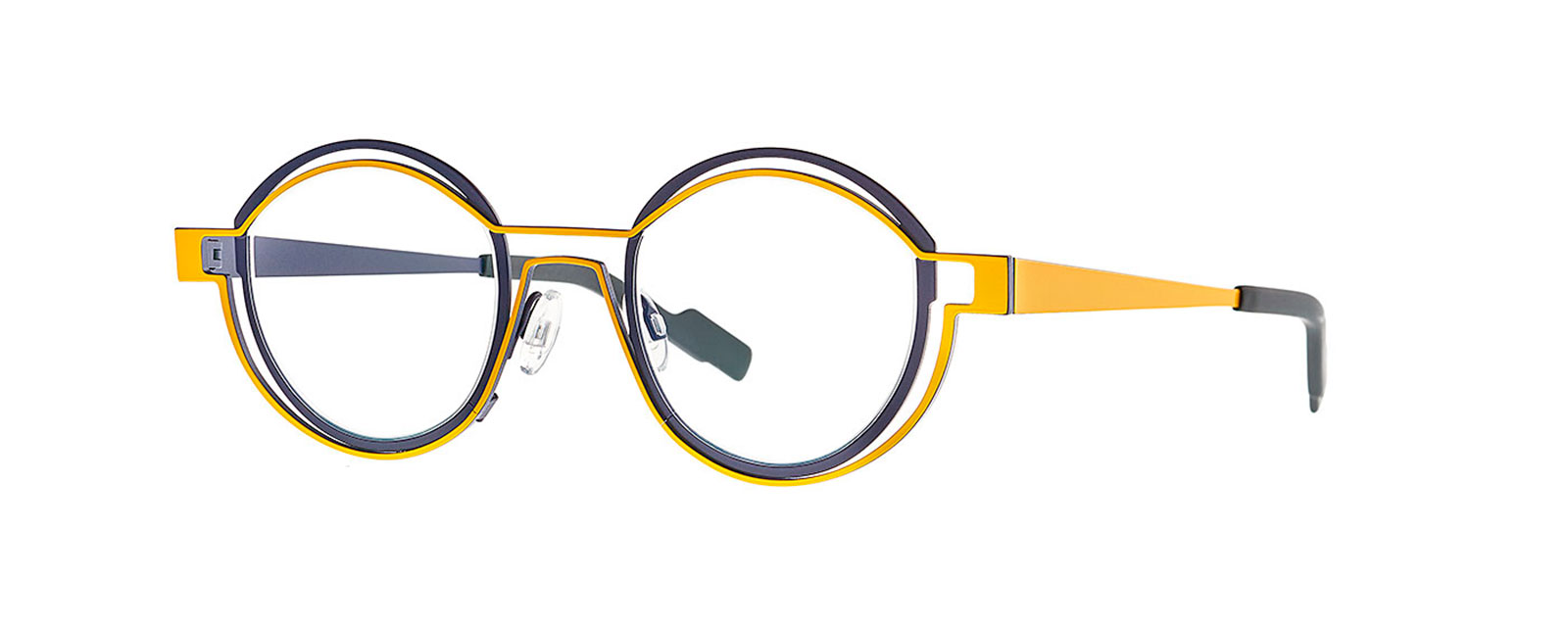 Theo Tracing 530 lunettes rondes jaune et bleu