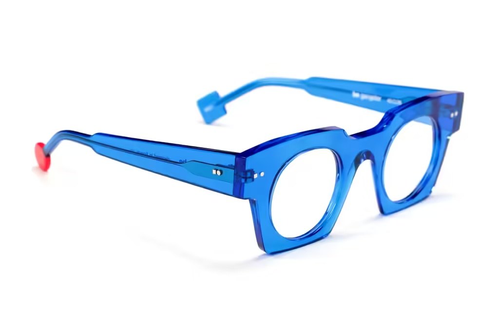 Lunettes de vue Sabine Be BE GANGSTER carrée épaisse bleu translucide